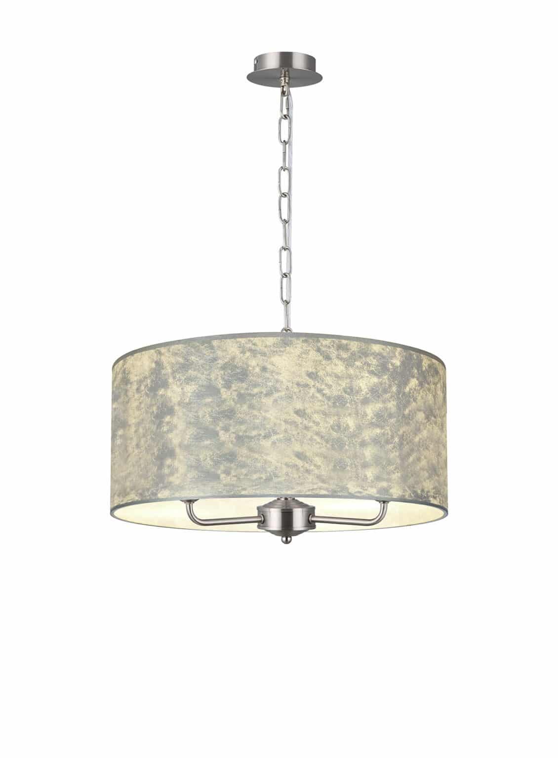Satin Nickel/Silver Leaf With White Lining Shade